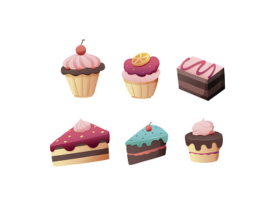 Free Cakes Illustrations Set