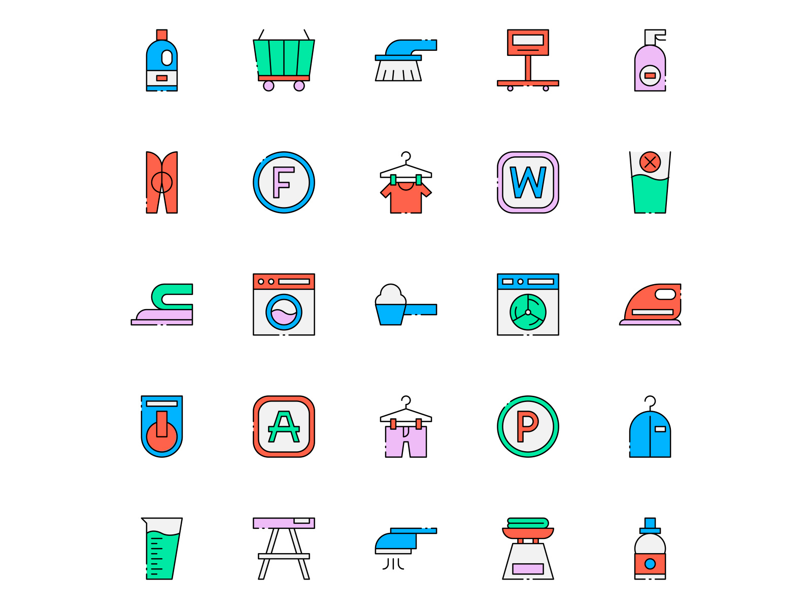 25 Laundry Vector Icons by Unblast on Dribbble