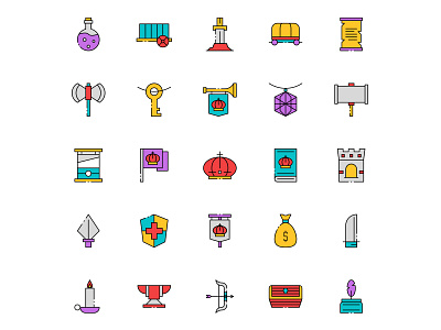 25 Medieval Vector Icons