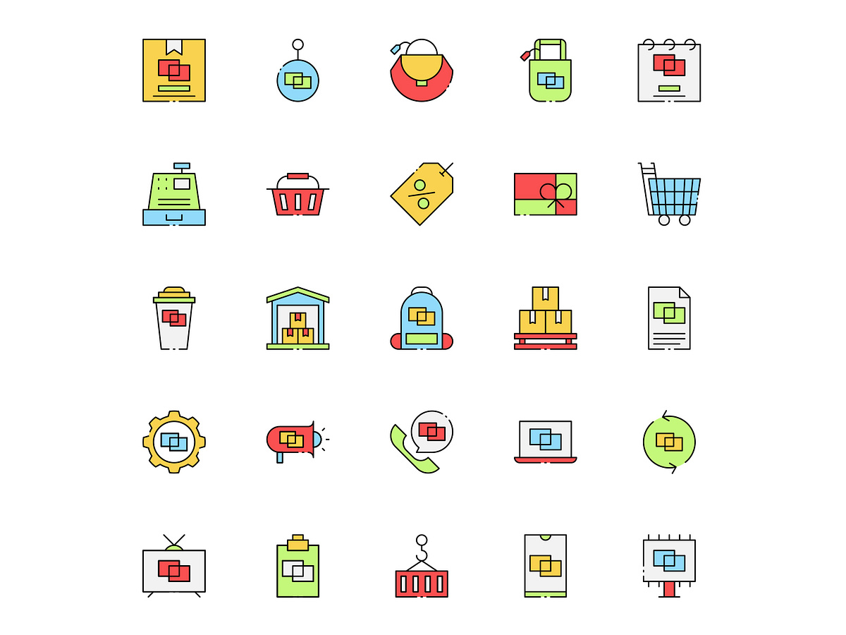 25 Merchandising Vector Icons by Unblast on Dribbble