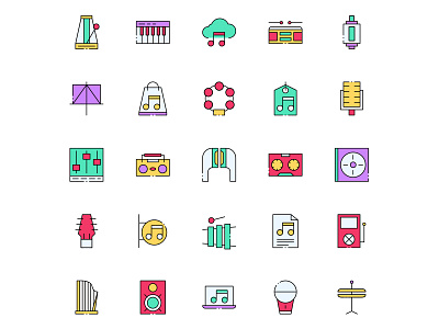 Free Music Store Icons design free download free vector freebie icons download icons set illustration illustrator music music icons music store music vector vector vector design vector download vector icon