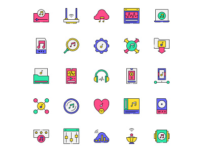 Free Music Streaming Icons design free download free icons free vector freebie icon set icons download illustration illustrator music music icon music streaming music vector vector vector design vector download