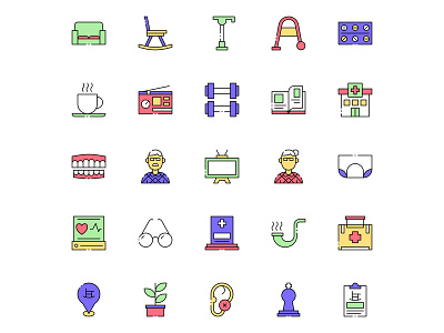 25 Old Age Vector Icons