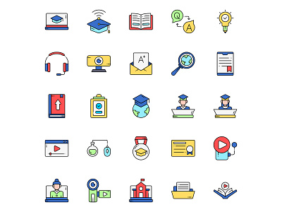 25 Online School Vector Icons cartooning design free download free icons freebie illustration illustrator online school school school icon school vector vector vector design vector download vector icon