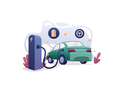 Electric Car - Free Illustration 03 car vector cartooning design electric car electric car illustration free download free illustration freebie illustration illustrator vector vector design vector download vector illustration