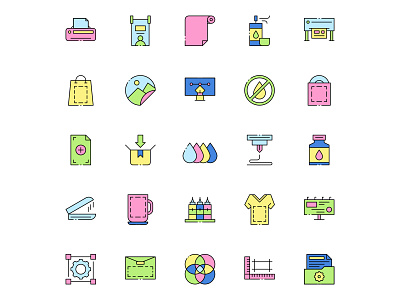 25 Printing Vector Icons
