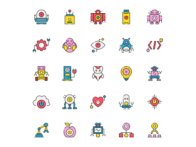 25 Robotics Vector Icons