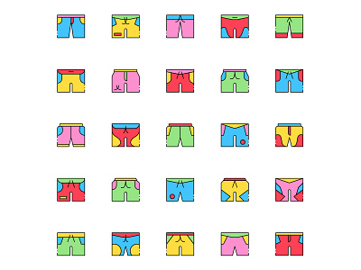 25 Short Pants Icons