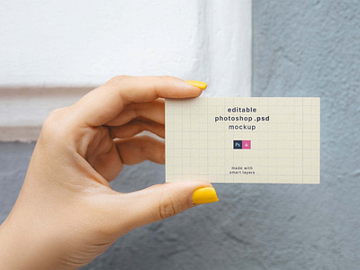 Card in Hand Mockup (PSD)