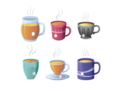 Teacup Illustrations (AI, EPS, PNG) cartooning cup vector free download free illustration free vector freebie illustration illustrator tea tea illustration teacup vector vector design vector download vector illustration