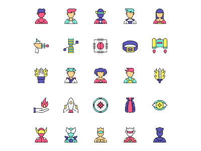 25 Super Heroes Icons cartooning free icons free vector freebie illustration illustrator super hero super hero icon superheroes vector vector design vector download vector icon