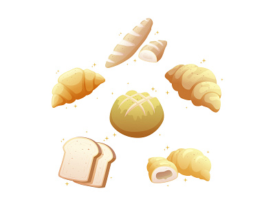 French Bread illustrations baguette bread bread illustration cartooning croissant food food illustration free download free vector freebie illustration illustrator vector vector design vector download vector illustration