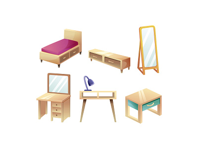 Furniture Illustration Set 03 bedroom cartooning free download free illustration free vector freebie furniture furniture illustration furniture vector illustration illustrator vector vector design vector download