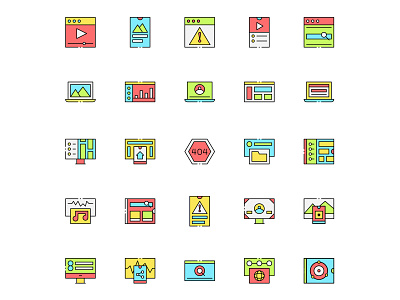 Colored User Interface Icons free download free icons freebie icon set icons download illustration illustrator user interface user interface icon vector vector design vector download