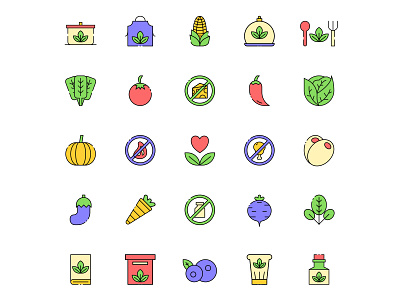 25 Vegan Vector Icons