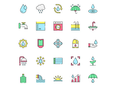 25 Water Vector Icons free download freebie icon set icons download illustration illustrator vector vector design vector download vector icon water water icon water vector