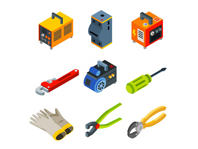 Electricity System Isometric Icons cartooning design electricity electricity system free download free icons free vector freebie icon set icons download illustration illustrator isometric icons vector vector design vector download