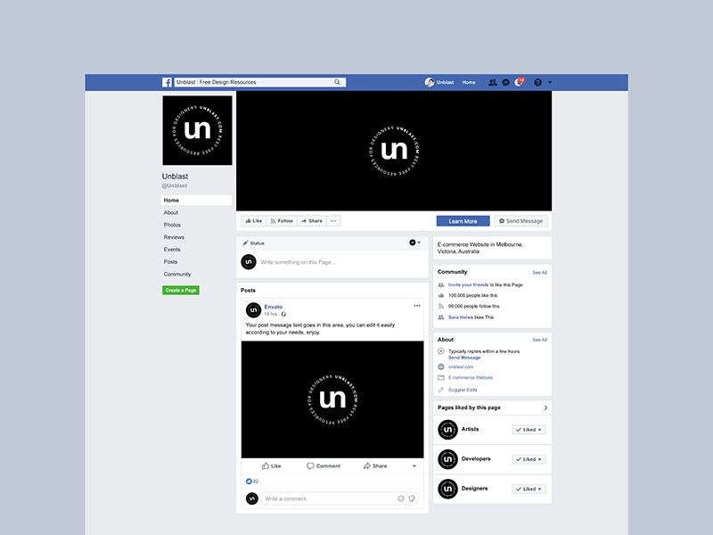 Facebook Page Mockup 2018 by Unblast on Dribbble