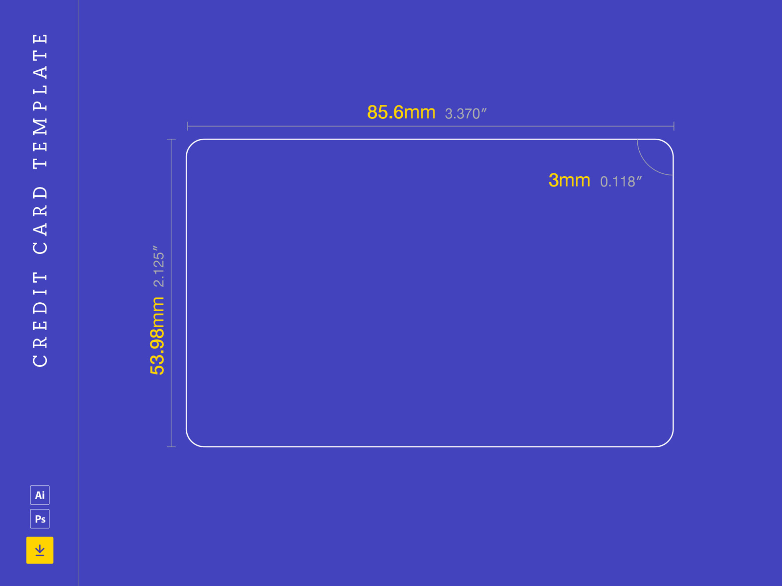 Credit Card Size Template 7724