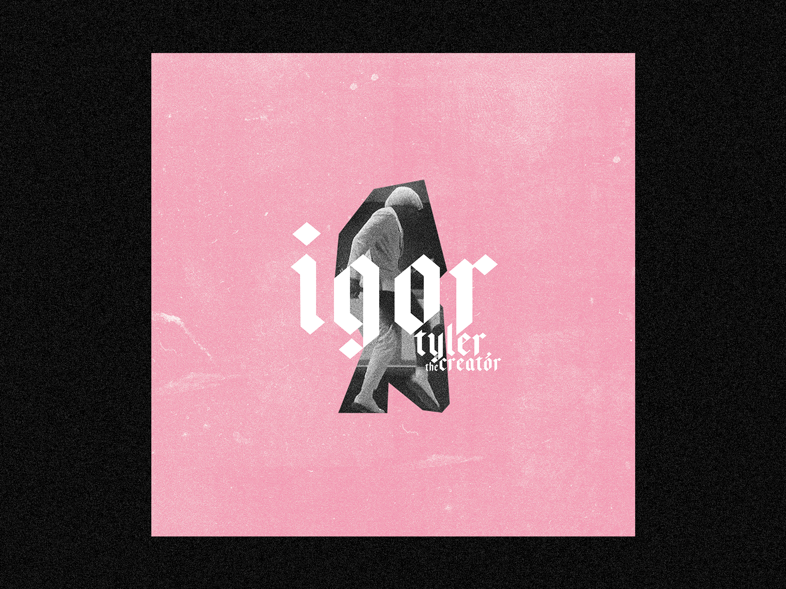 IGOR GIF COVER album artwork album cover animation collage cover design design gif graphic design hip hop lo fi music photoshop redesign texture tyler the creator typography