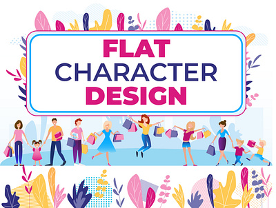 Flat character design. For online commerce online shopping