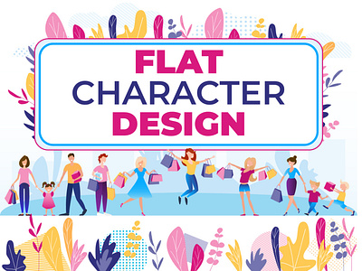 Flat character design. For online commerce