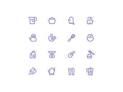 Kitchen Icons ai app design icon line ui vector web