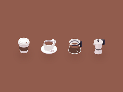 Coffee isometric icons ai app color design icon illustration isometric ui vector