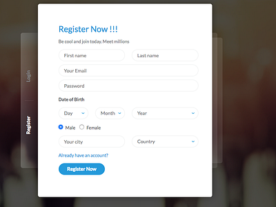 Registration login login design mock registration