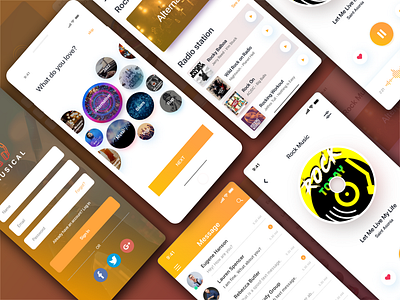 Musical Screen Pack app application application pack design design mock gaana app mobile app design mobile app experience mobile application mock music app musical application song app