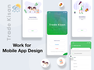 mobileAppDesign app design app designer farmer farmers kisan login loginscreen mobile mobile app mobile application mobile design mobile mock mobile ui mobileappdesign mockup signup trade kisan