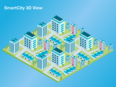Isometric Smart City 3D View 3dcity 3dview city green city isometric isometric design isometric illustration isometry smart city