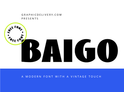 Baigo Free Font download font free freebie freefont heavy retro retro font sans