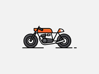 Bike Icon bike cafe color fox icon illustration line logo mark pictogram racer tail