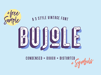 Bujole - A 3 Style Vintage Font font lettering retro style texture type typeface vintage