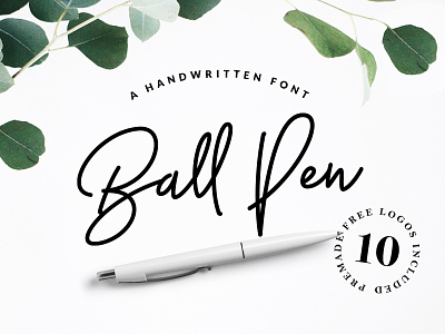 Ball Pen Handwritten Font branding calligraphy cursive draw elegant font graphicdelivery handwritten lettering logo script signature