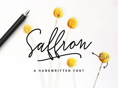 Saffron Handwritten Font calligraphy draw elegant font handwritten illustration logo print script signature