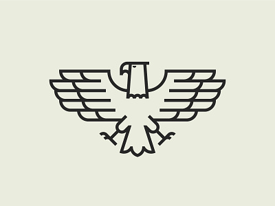 Eagle Mark badge eagle icon line logo mark modern monoline pictogram retro sign