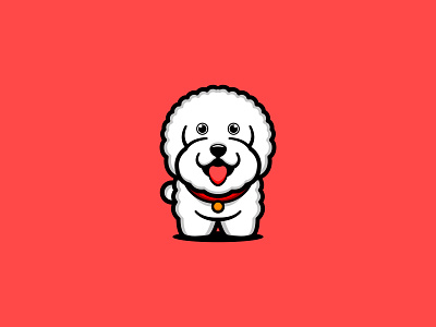 Bichon animal art branding character cute design designgraphic dog dog logo drawing funny icon illustration illustrator logo logodesign mascot smile vector white