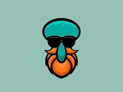 Blekutak animal art beard cartoon character cool cute design drawing freelance icon illustration illustrator logo mascot simple squid vector