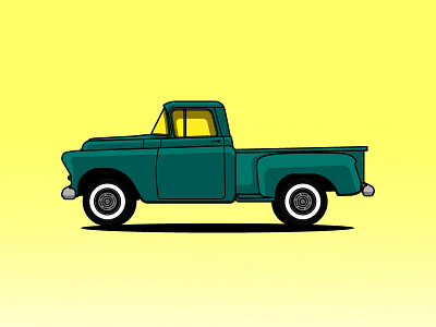 Chevrolet 3100 Pickup Truck in 1957 car chevrolet classic classic car design freelance illustration logo pickup sport car truck vector vector art