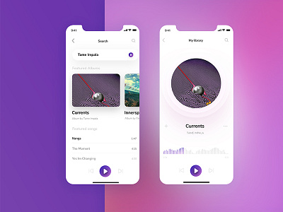 Mobile Music Player Concept app mobile app music app music player