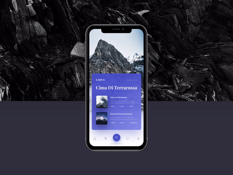 Animated Hiking Mobile App UI concept after effects animation hiking mobile app mountain ui ux