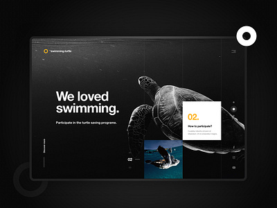 Swimming turtle Landing Website app design globalwarming gradient landing ocean sea turtle ui uidesign uiux website