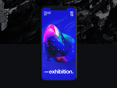 Exhibition Mobile App UI concept animation app design gradient mobile mobile app typography ui uidesign uiux