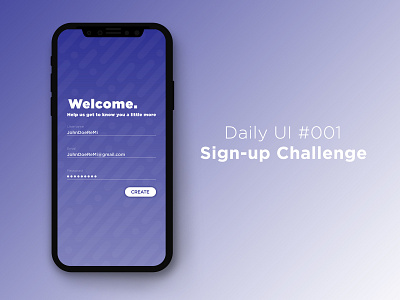 Daily UI - Day 001 appdesign dailyui dailyui 001 signup ui