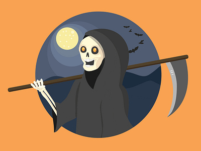 Happy Reaping! grimreaper halloween illustration reaper skeleton spooky