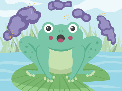 Magic Frog Illustration animal frog illustration inktober poof