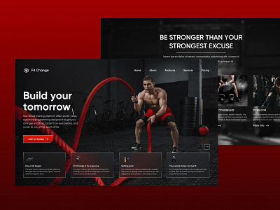Fit Change: Web Design Concept for Cross Fit cross fit dailyui fitness flat gym landingpage ui website