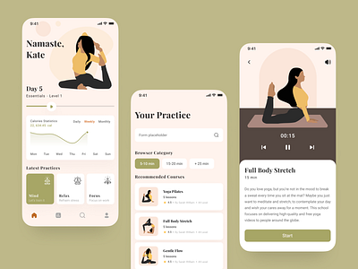 Yoga App Concept app clean dailyui data design download dribble ecommerce figmadesign free freebie hello dribble illustration meditation meditation app ui ux vector yoga yoga app